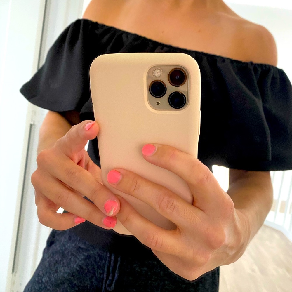 Black off the shoulder top